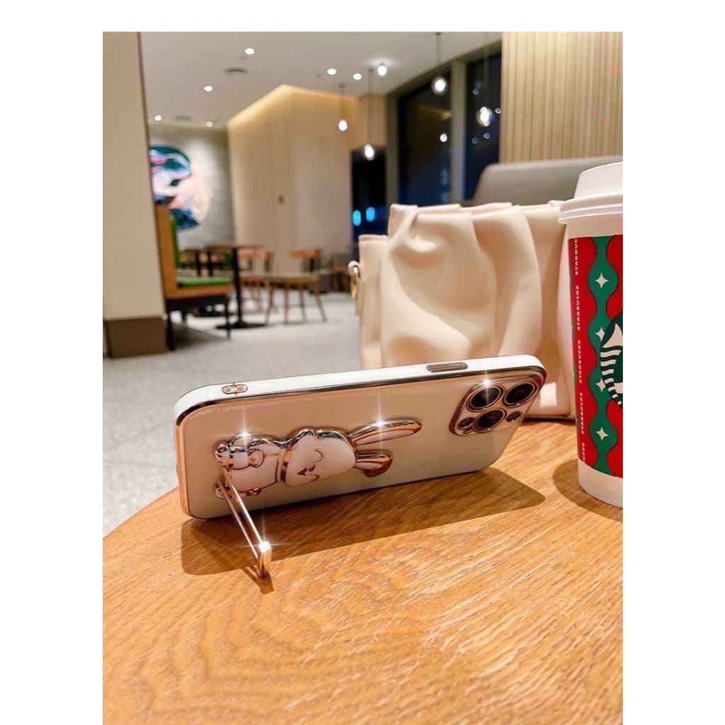 ตั้งได้ หมุนได้ เคส กระต่าย สำหรับ Samsung A17 A27 A57 A37 A16 A36 A56 S24FE S25FE A55 A25 A35 ลายการ์ตูน หรูหรา รูปที่ 6