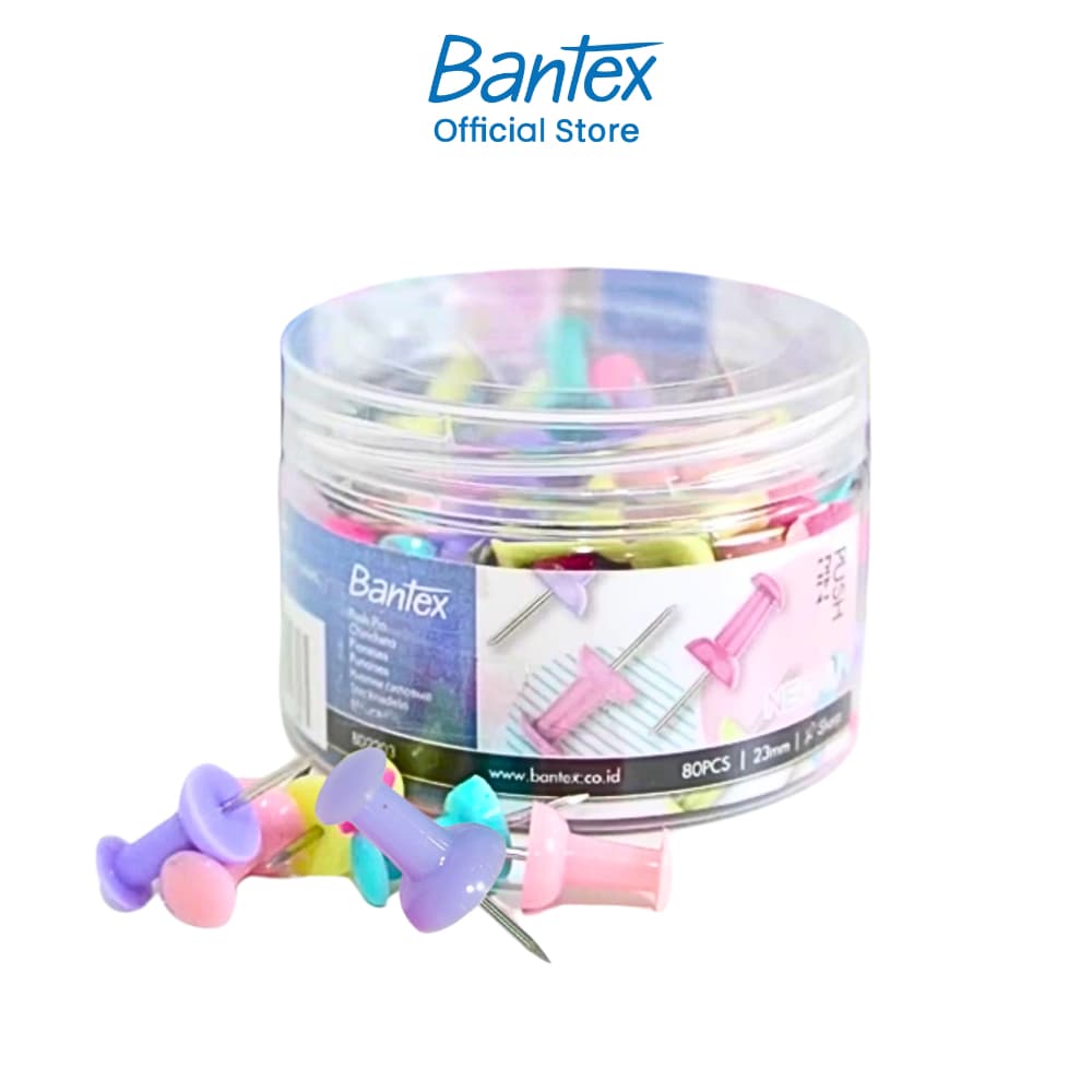 Bantex เข็มหมุด หมุดปักบอร์ด เข็มหมุดหลากสี ขนาด 1 นิ้ว อุปกรณ์สำนักงาน เครื่องใช้สำนักงาน Push-pin รูปที่ 1