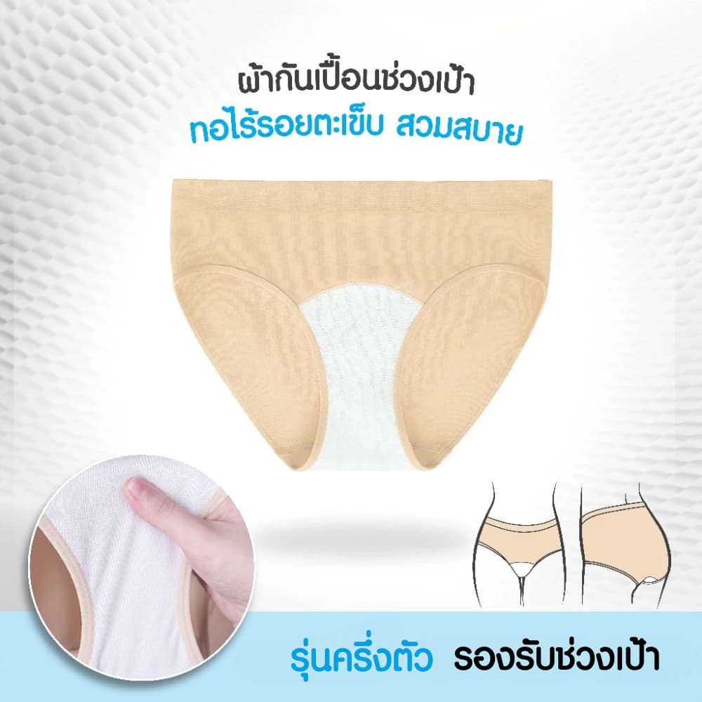S CHERILON Hygisy Underwear เชอรีล่อน กางเกงใน กันซึม 3 ชั้น ประจำเดือน ปัสสาวะเล็ด ตกขาว ใส่สบาย CII-ULHN01 CII-ULDL01 รูปที่ 6