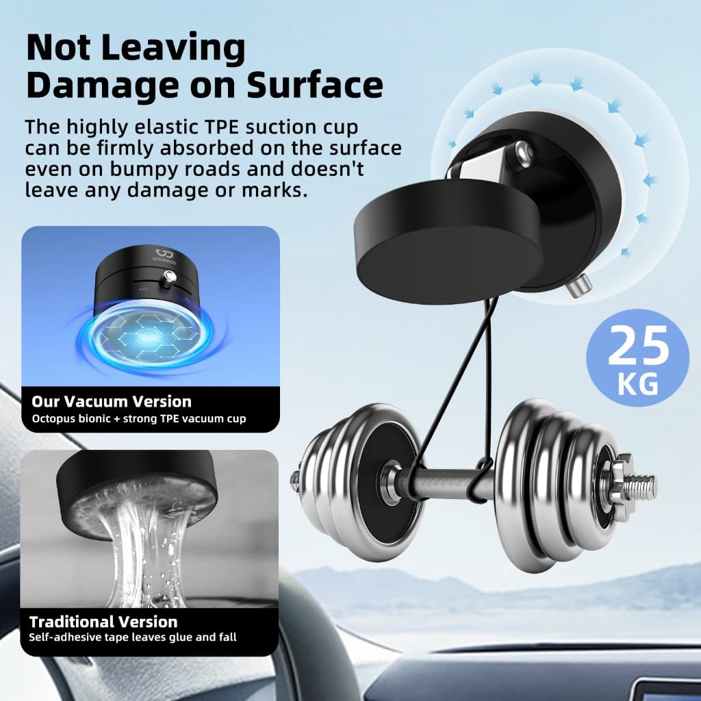GOOJODOQ Foldable Phone Holder Two-way Switchable Installation Strong Magnetic and Vacuum Absorption No Trace รูปที่ 6