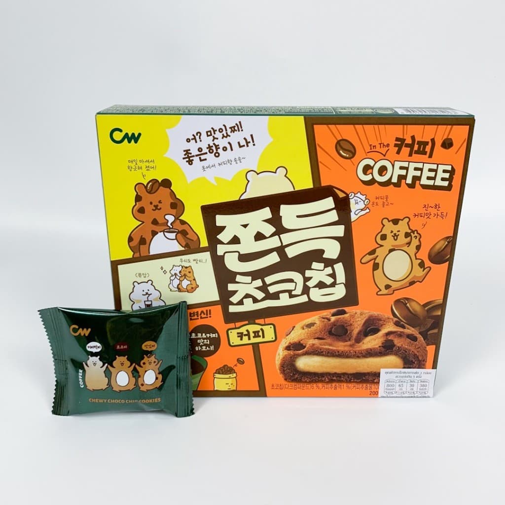 ขนมเกาหลี ขนมต๊อกคุ๊กกี้ 90g 240g ไส้ต๊อกนุ่มหนึบ 쫀득 초코칩 คุกกี้เกาหลี คุ้กกี้ต๊อก รูปที่ 7