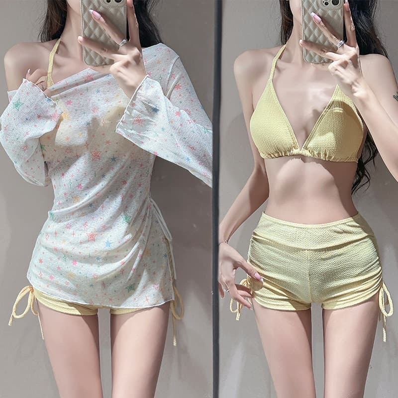 ชุดว่ายน้ำแฟชั่น บิกินี่ set ชุดคลุม เซต 3 ชิ้น การป้องกันแสงแดด summer beach#0943 รูปที่ 2
