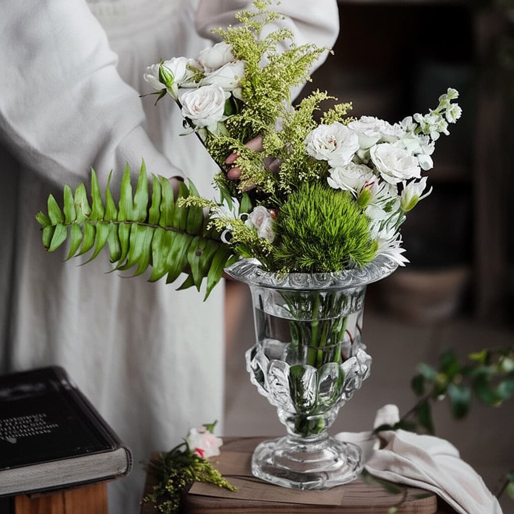 OurHome แจกันแก้วสไตล์โรมันยุโรป European Roman-style glass vase ของแต่งบ้าน พร็อพถ่ายรูป ร้านกาแฟ ร้านอาหาร รูปที่ 7