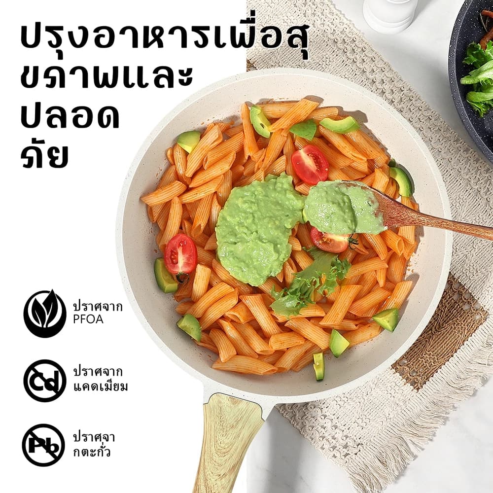 GIPP กระทะทอด กระทะสำหรับผัดขนาด'20/24/28ซม เครื่องใช้ในครัวเรือน กระทะ ต้ม ทอด แบบไม่ติดกระทะ เหมาะกับเตาทุกประเภท รูปที่ 2