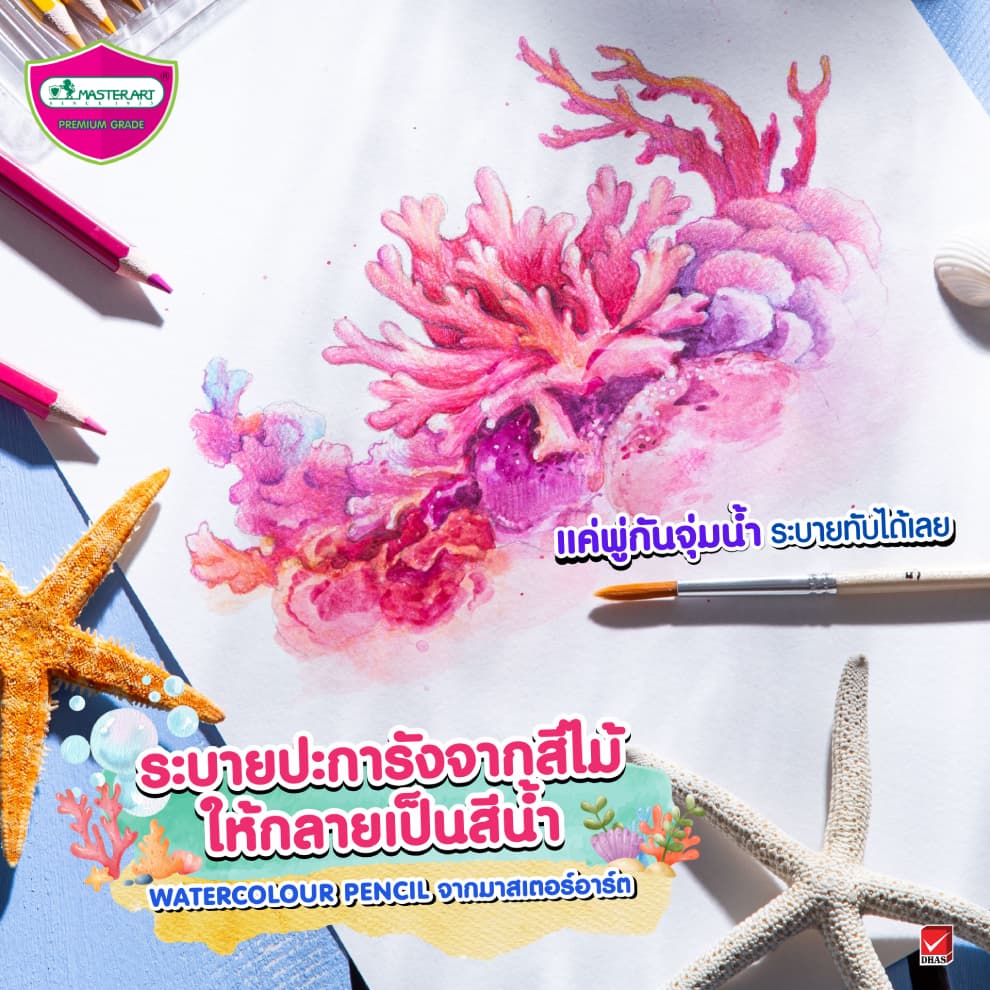 Master Art สีไม้ สีไม้ระบายน้ำ 24 สี จำนวน 1 กล่อง รูปที่ 5