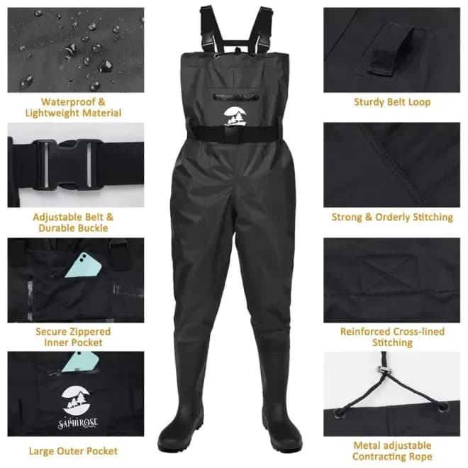 ส่งของจากไทย กางเกงบูทกันน้ำ PVC อย่างดี ชุดเอี๊ยมกันน้ำ waterproof pants กางเกงทำสวน ทำไร่ ขนาด 40-45 รูปที่ 4