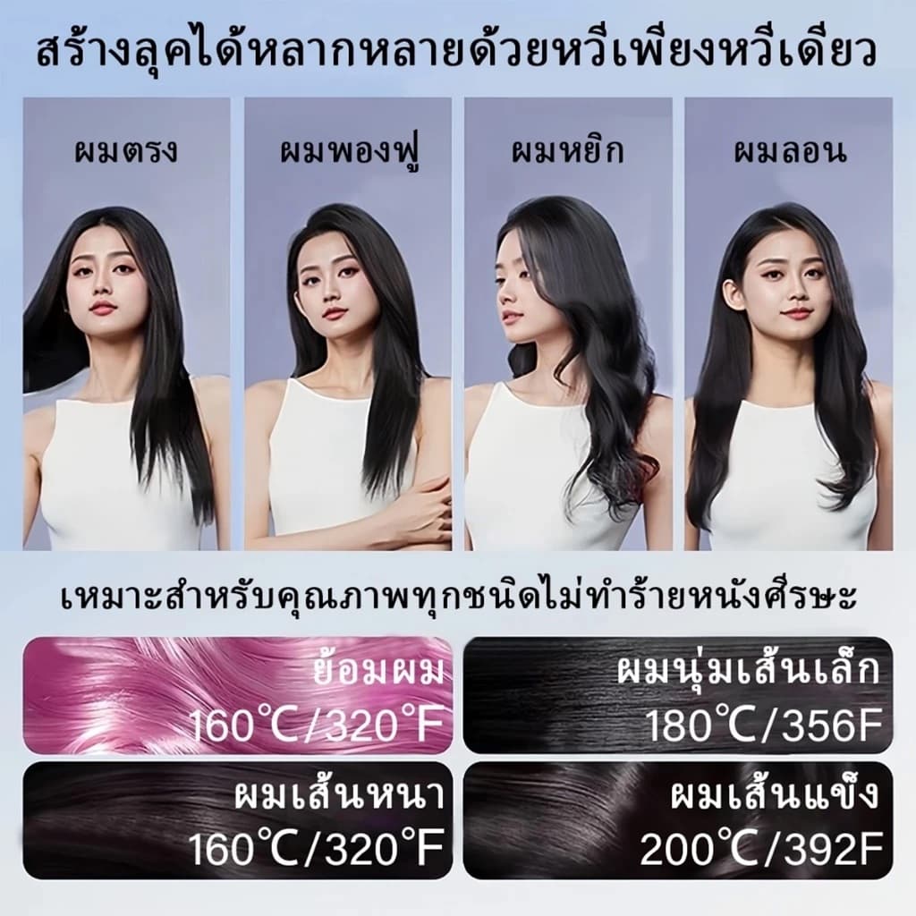 หวีไฟฟ้าไร้สาย หวีหนีบผม หวียืดผมไฟฟ้า มีไอออนลบปรับอุณหภูมิได้ ที่ยืดผม หวี ได้หวีไฟฟ้า โกผมตรง รูปที่ 5