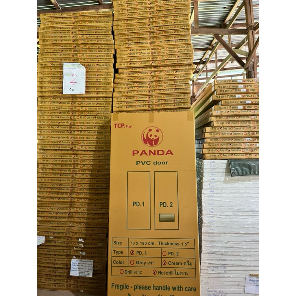 ประตูห้องน้ำpvcพีวีซี+วงกบ รุ่นแพนด้า ทึบเรียบ ไม่เจาะ ขนาด70x180และ70x200 รูปที่ 8