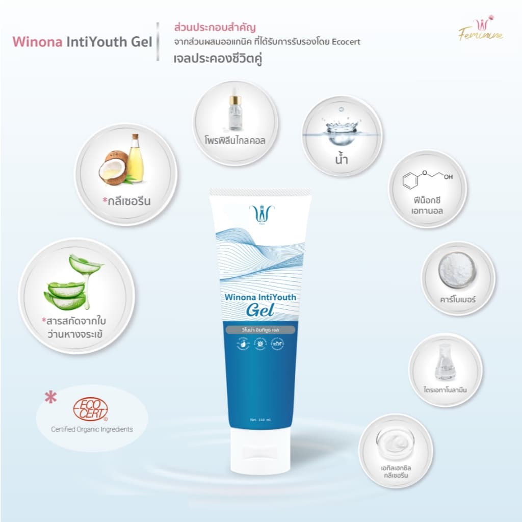 Winona IntiYouth Gel เจลประคองชีวิตคู่ 110 ml. เจลสำหรับน้องสาว ให้ความชุ่มชื้น x2 รูปที่ 5