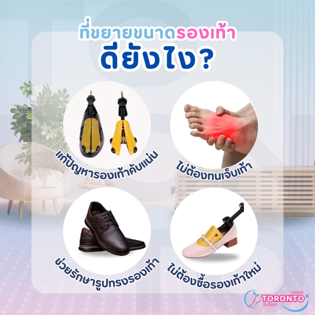 ที่ขยายรองเท้า ปรับขนาดได้ ไม้ดันทรงรองเท้า แก้ปัญหารองเท้าคับ และบีบแน่น พลาสติก ABS แกนเหล็ก ทนทาน รูปที่ 2