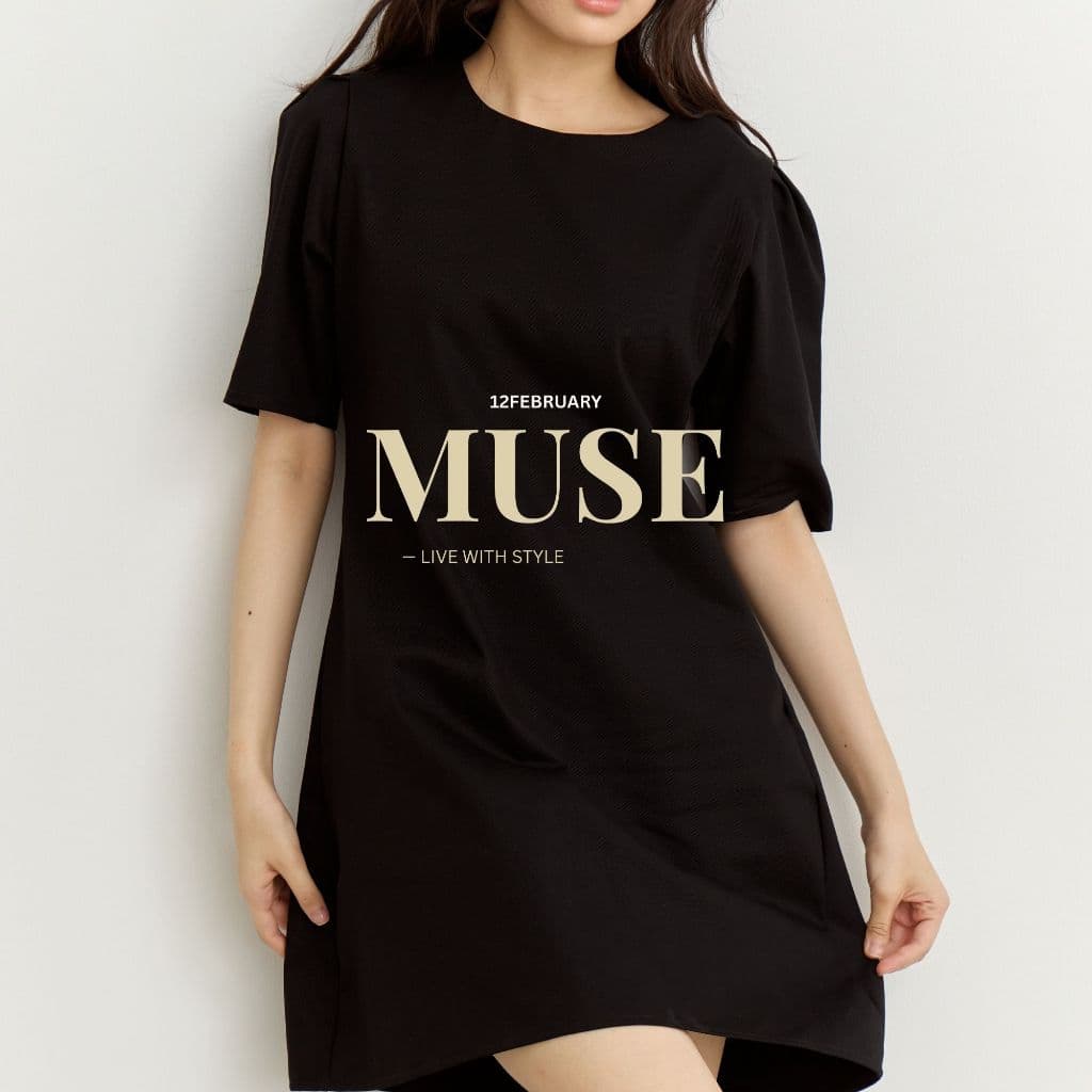 12FEBRUARY | MUSE DRESS เดรสเข้ารูป เอวสับผ้าคอตตอนอยู่ทรงอย่างดี ซิปหลัง รูปที่ 3