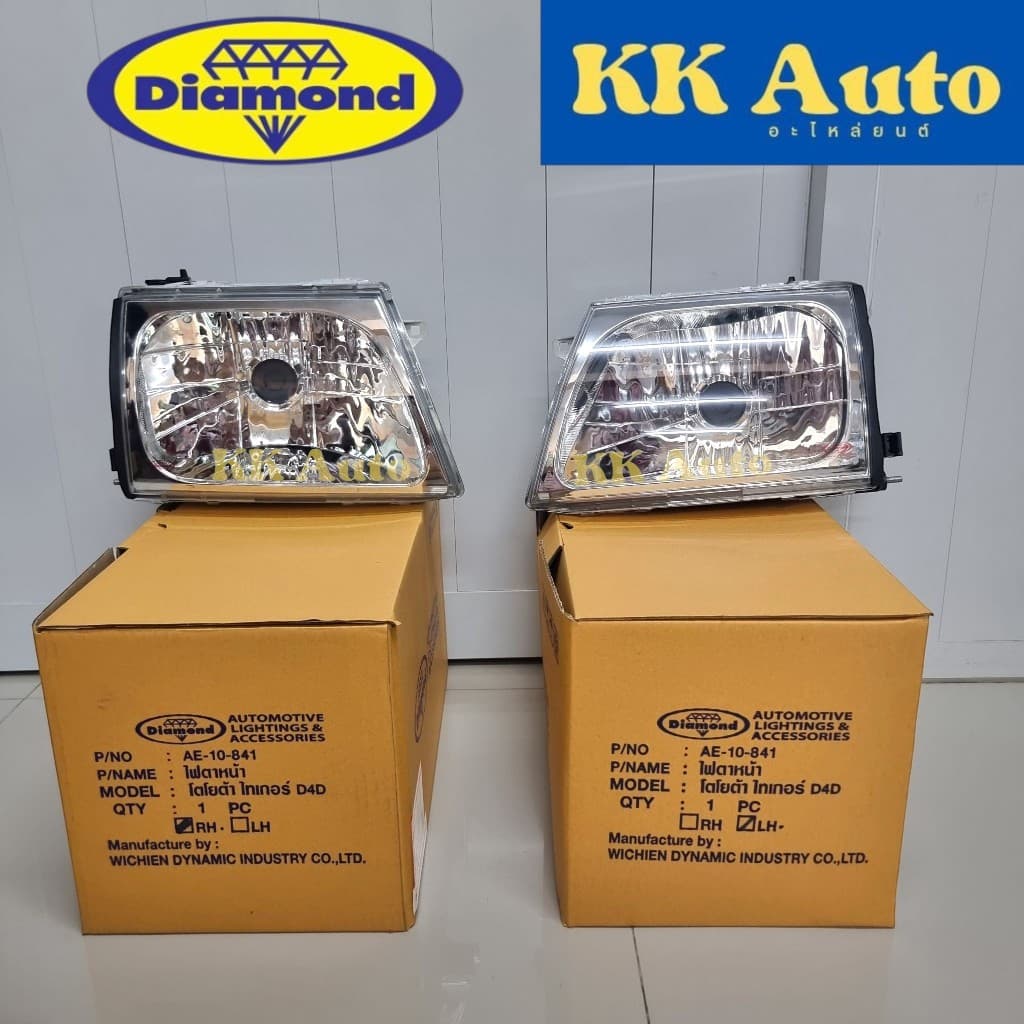 ไฟหน้าไทเกอร์ D4D ปี 2002-2003 TOYOTA TIGER D4D โตโยต้า ไทเกอ ดีโฟดี ดีโฟร์ดี ตราเพชร Diamond รูปที่ 2