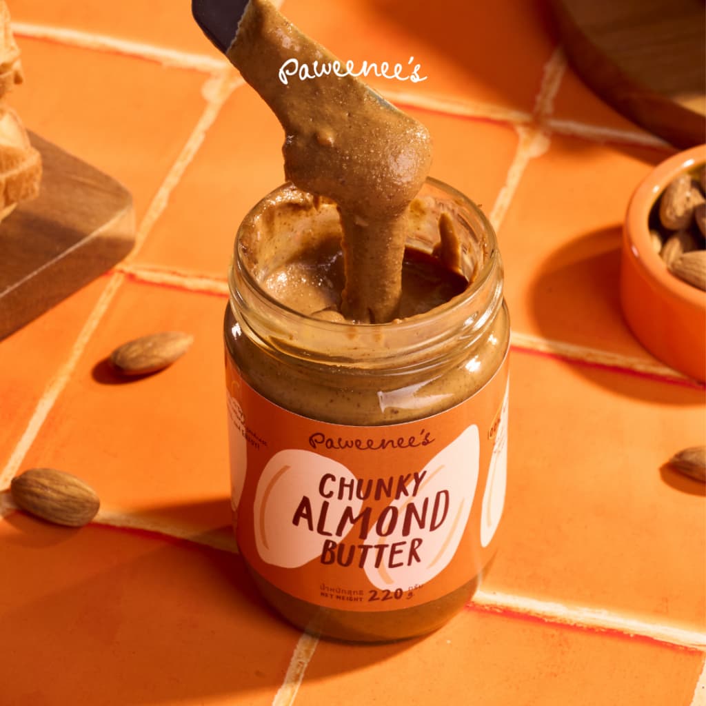 เนยถั่ว Natural Almond Butter อัลมอนด์ 100% ไม่ใส่น้ำตาล น้ำมัน เกลือ 220 g. | Paweenee’s รูปที่ 5