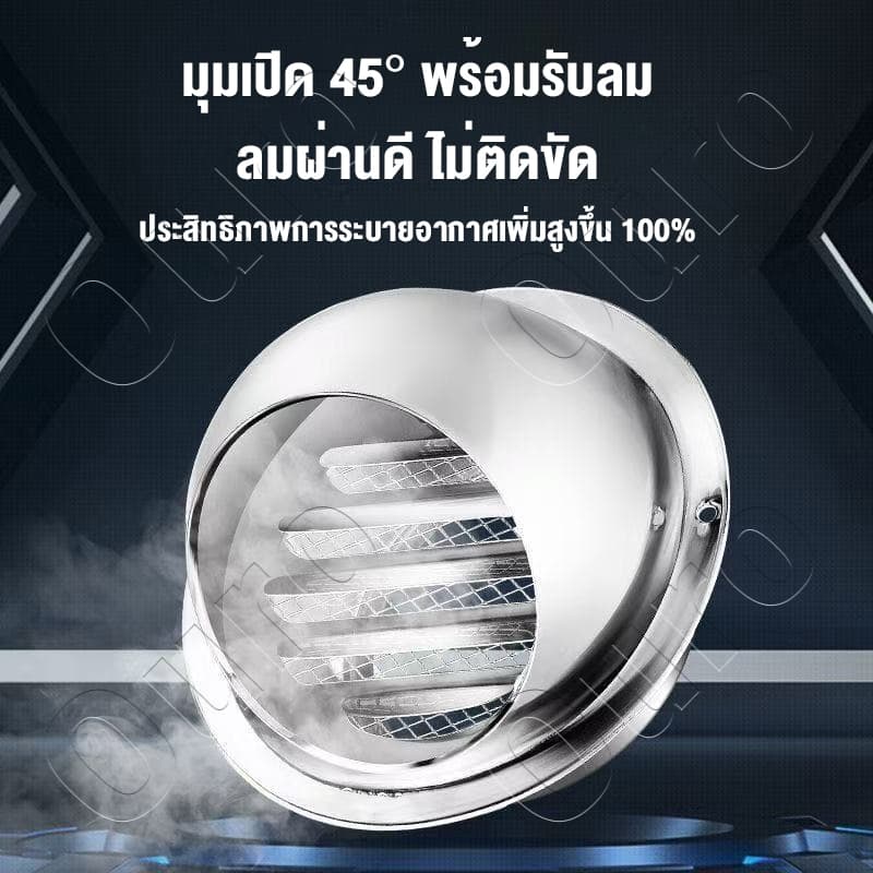 ส่งถุงกรู ฝาครอบช่องระบายอากาศ 4/6/8/10/12นิ้ว สแตนเลส เครื่องดูดควัน พร้อมตะแกรงกันแมลง หน้ากากช่องระบายอ รูปที่ 2
