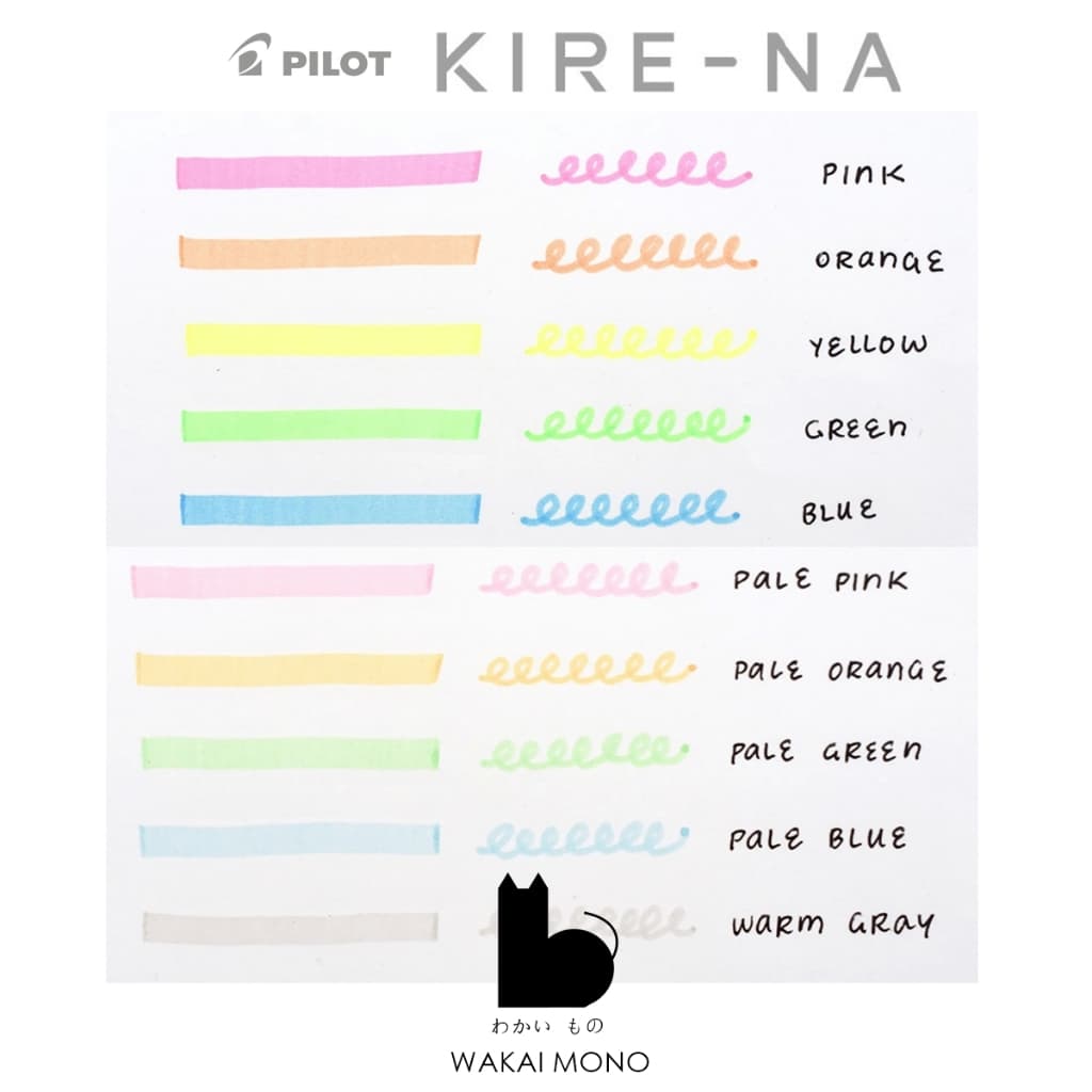 ปากกา 2หัว ไฮไลท์ + เมจิก PILOT KIRE-NA Highlighter แบบแยกแท่ง / แพ็ค5สี รูปที่ 4