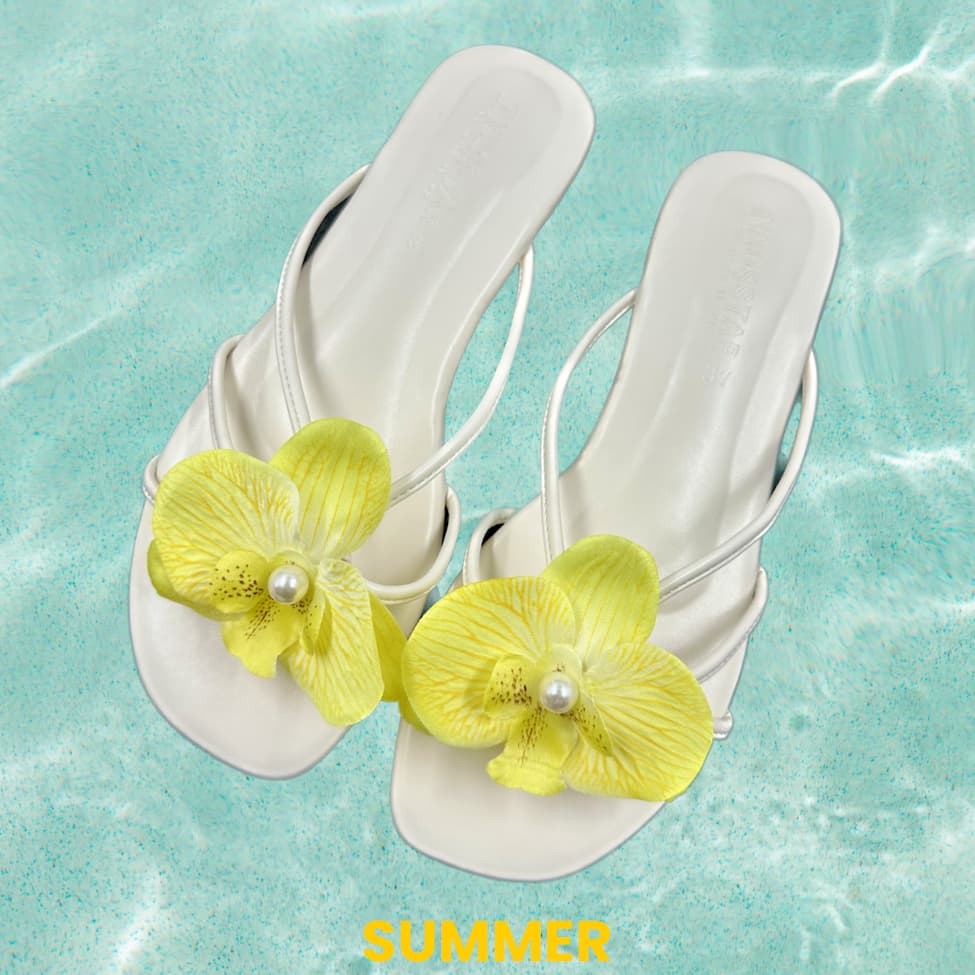 SUMMERรองเท้าแตะหนีบสวมหนังนิ่มงานแฮนเม้ดคนไทย รองเท้าแตะดอกไม้ รองเท้าแตะดอกกล้วยไม้ รองรับส่งด่วน เก็บเงินปลายทาง รูปที่ 5
