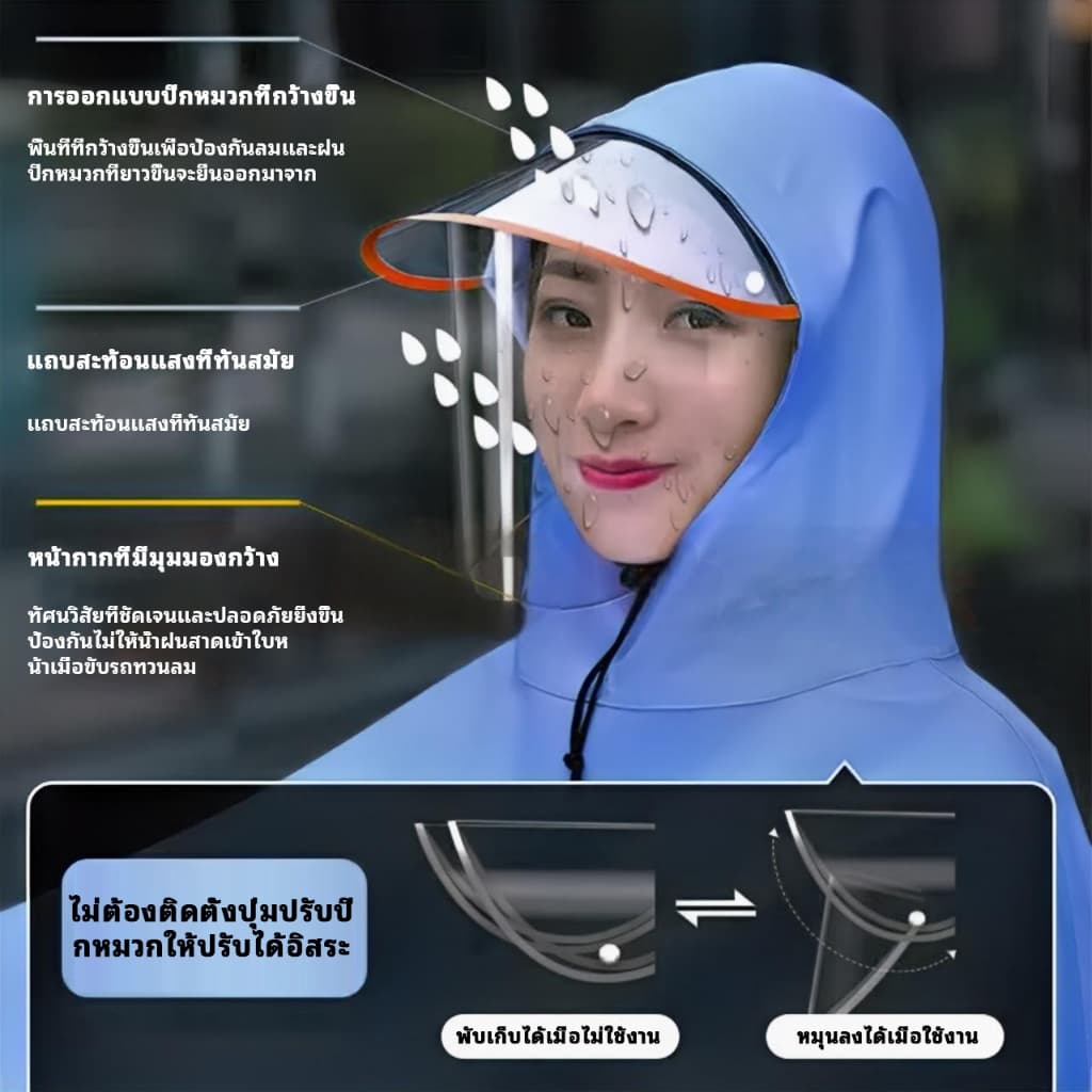 COMET เสื้อกันฝน ผู้ใหญ่ PVC แบบหนา ชุดกันฝนผู้ใหญ่ มีขนาด และมีความเหนียวที่แข็งแกร่งมาก รูปที่ 2