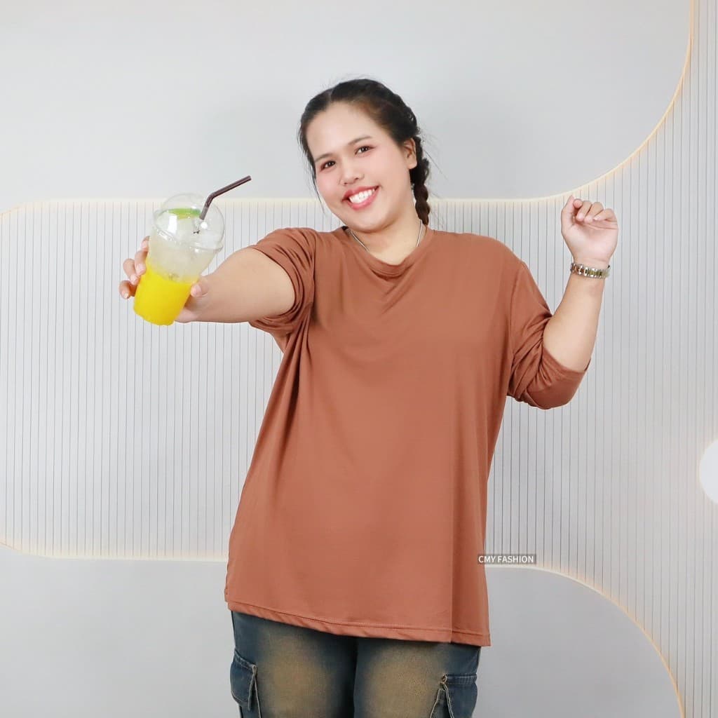 เสื้อยืด คอกลม แขนยาว 6XL อกหน้าผ้า 50 นิ้ว ผ้าคอตตอนผสม เนื้อผ้านิ่ม ดีไซน์ทรงสวย สไตล์แฟชั่น tb840# รูปที่ 9