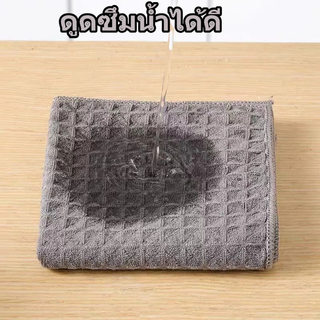 ส่งเร็วร้านไทยผ้าเช็ดทำความสะอาดวาฟเฟิล สำหรับร้านกาแฟและชานม บาร์ ครัวเรือน ผ้าเช็ดจาน ผ้าเช็ดแก้ว รูปที่ 3