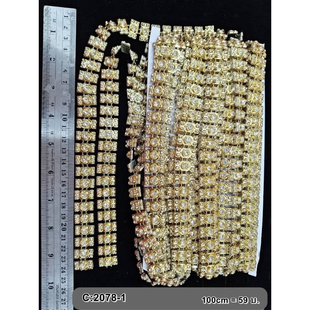 อะไหล่ตกแต่งองค์เทพ 100 cm สำหรับคนใช้น้อย เพชรเส้น พลอยเส้น ทับทิมประดับ ติดเพชร พลอยเทียม คละสี DIY รูปที่ 3