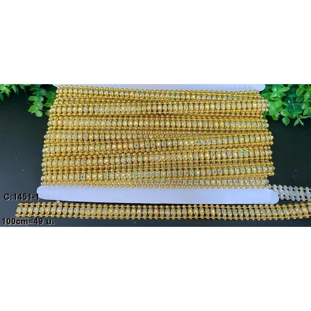 อะไหล่ตกแต่งองค์เทพ 100 cm สำหรับคนใช้น้อย เพชรเส้น พลอยเส้น ทับทิมประดับ ติดเพชร พลอยเทียม คละสี DIY รูปที่ 4