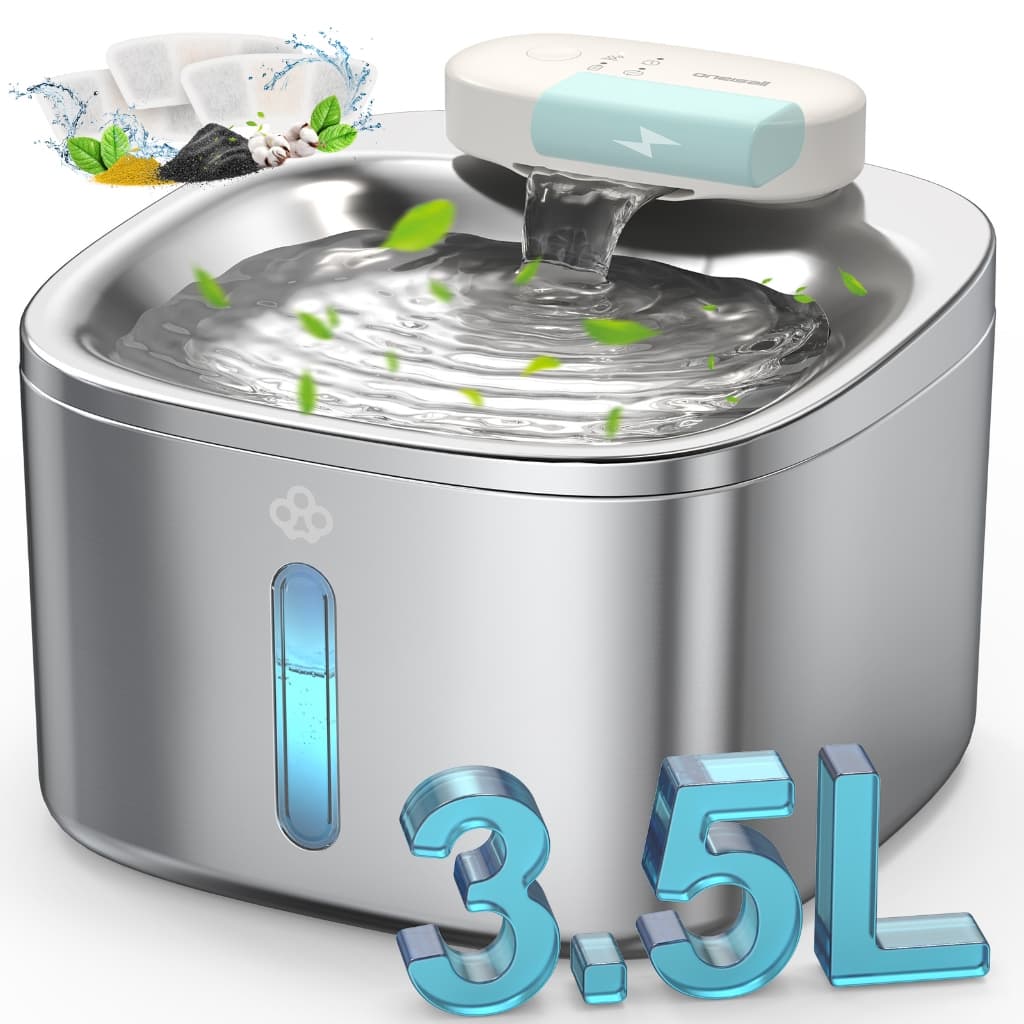 Oneisall น้ำพุแมวไร้สาย 3.5L น้ำพุแมว ให้น้ำแมว น้ำพุหมา สเตนเลส304 รุ่น PW04 รูปที่ 8