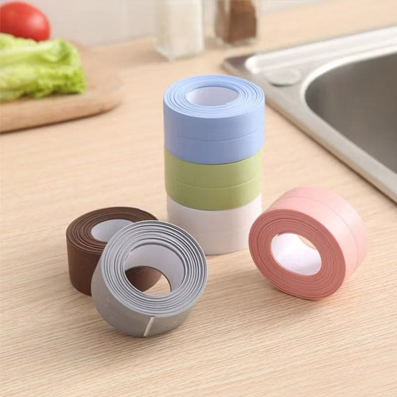 เทปกันน้ำและป้องกันการเปรอะเปื้อนในครัวและห้องน้ำ แถบปิดผนึก PVC ช่องว่างในครัวและห้องน้ำ สติกเกอร์มุมตะเข็บอ่างล้างจานห รูปที่ 2
