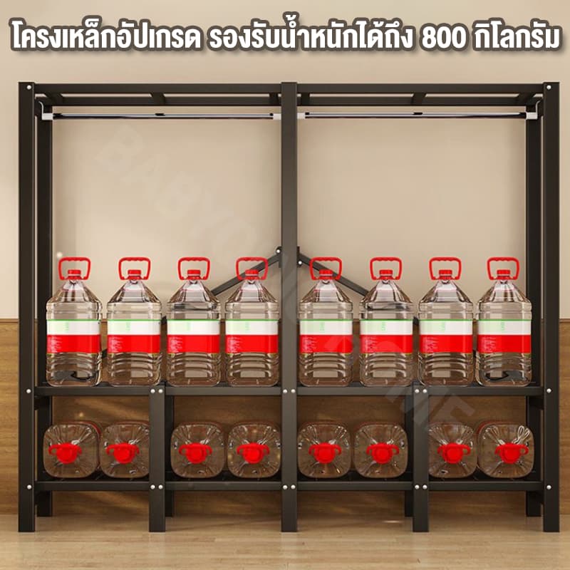 ตู้เสื้อผ้า ไม่ต้องประกอบ ตู้ผ้า 30mm ตู้เสื้อผ้าเหล็ก รับน้ำหนักได้ 800 กิโลกรัม wardrobe ความจุสูง รูปที่ 7