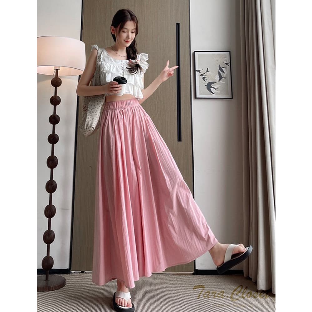 COM523 TARA Pants กางเกงกระโปรง เอวยางยืด มีกระเป๋าข้าง เนื้อผ้าครัช ผ้าดี ไม่ต้องรีด ใส่สบาย ระบายอากาศได้ดี รูปที่ 8