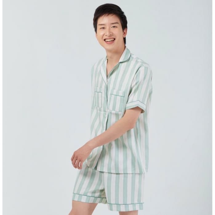 ชุดนอน sliptosleep -Matcha Stripes Shorts Set รูปที่ 4