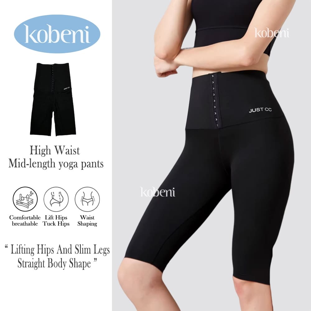 ⭐KOBENI⭐กางเกงเก็บพุง ตะขอปรับได้ 3 ระดับ ทรงเอวสูง กระชับต้นขาและสะโพก สามแต้ม/ห้าแต้ม/เก้าแต้ม ความยาวที่เลือกได้ รูปที่ 1