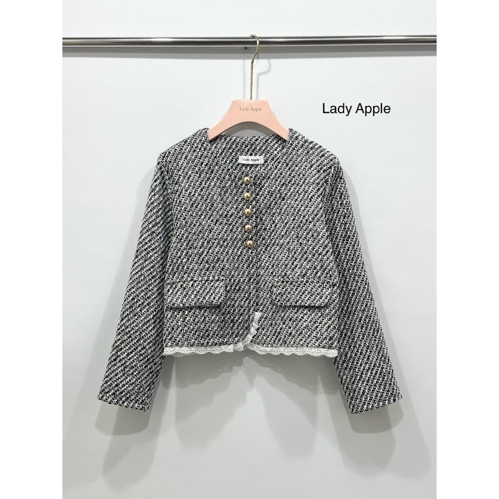 เสื้อคลุมแขนยาวทวิตงานป้ายLady apple61รุ่นแต่งระบายลูกไม้ รูปที่ 3