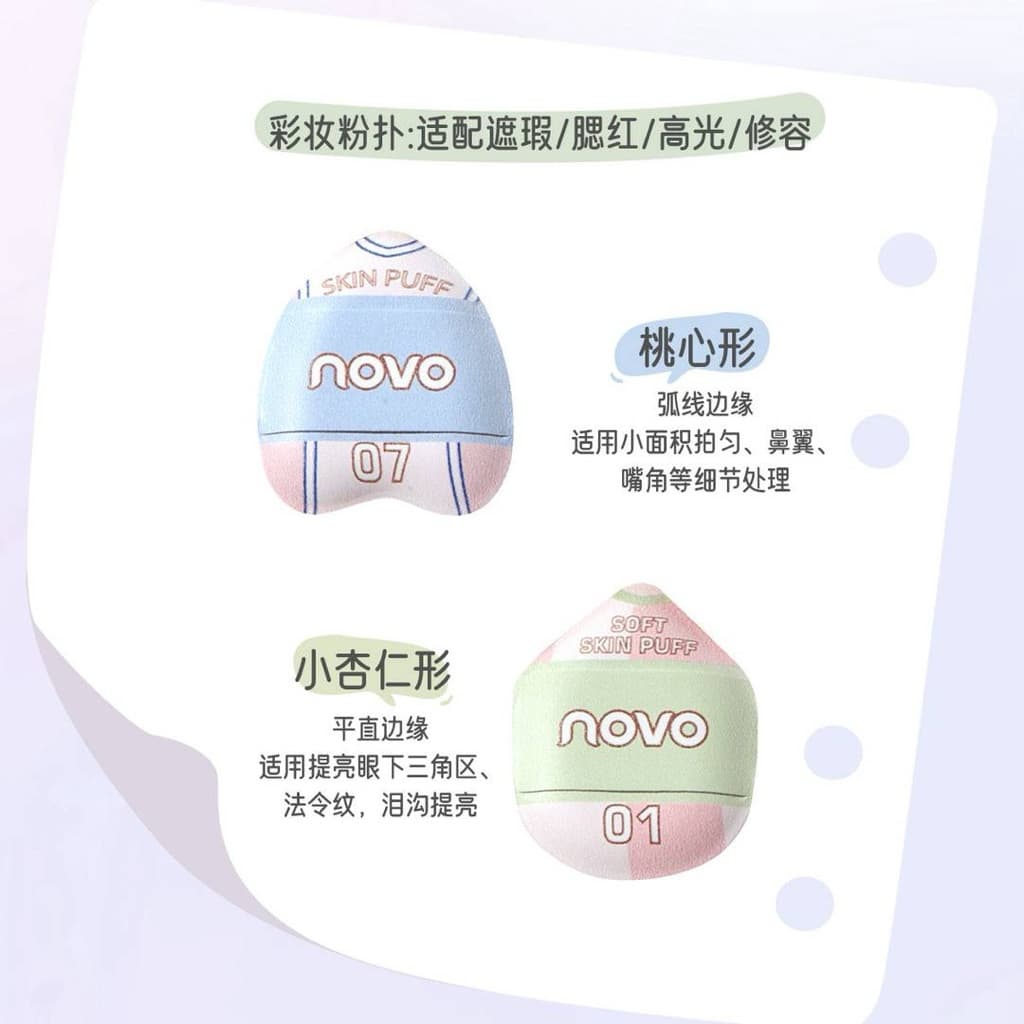 9100 NOVO พัฟ 8 ชิ้น เซ็ตพัฟแต่งหน้า นุ่มพิเศษ ใช้ได้ทั้งแห้งและเปียก พัฟแป้ง รูปที่ 4