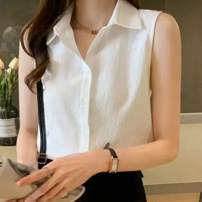 เสื้อเชิ้ต แขนสั้นผู้หญิง เสื้อแขนกุด เหมาะกับสาวสายหวาน เท่ ใส่ได้ทุกลุคทุกสไตล์ เนื้อผ้าดีสวมใส่สบายไม่ร้อน รูปที่ 3