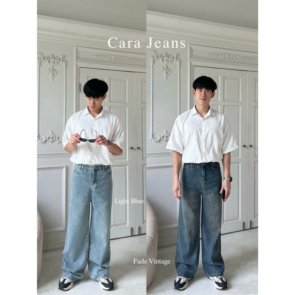 Beberlin กางเกงยีนส์ผู้ชาย ขากระบอกกลาง เฟดสวยเท่ๆ รุ่น Cara jeans / No : 7091 รูปที่ 6