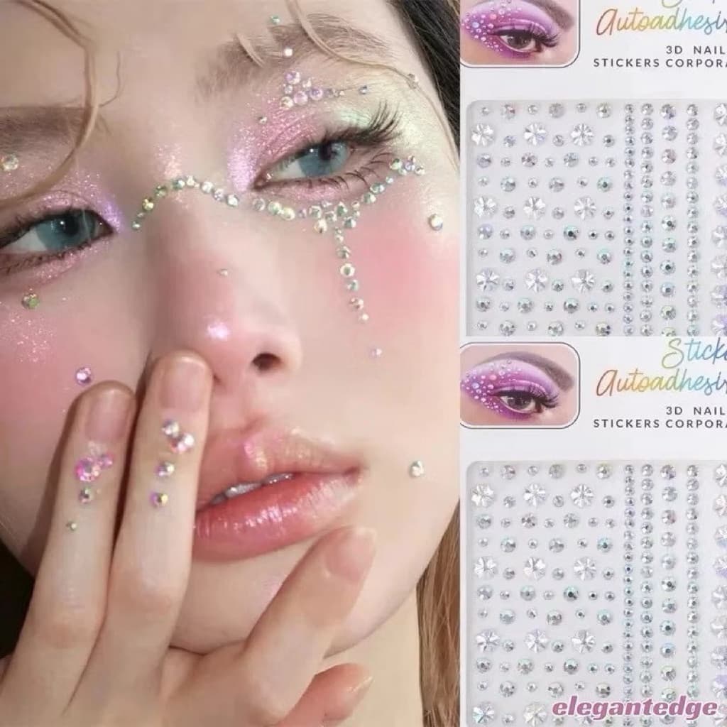 เพชรติดหน้า ติดผม sticker มีกาวในตัว Eye sticker กาว รูปที่ 3
