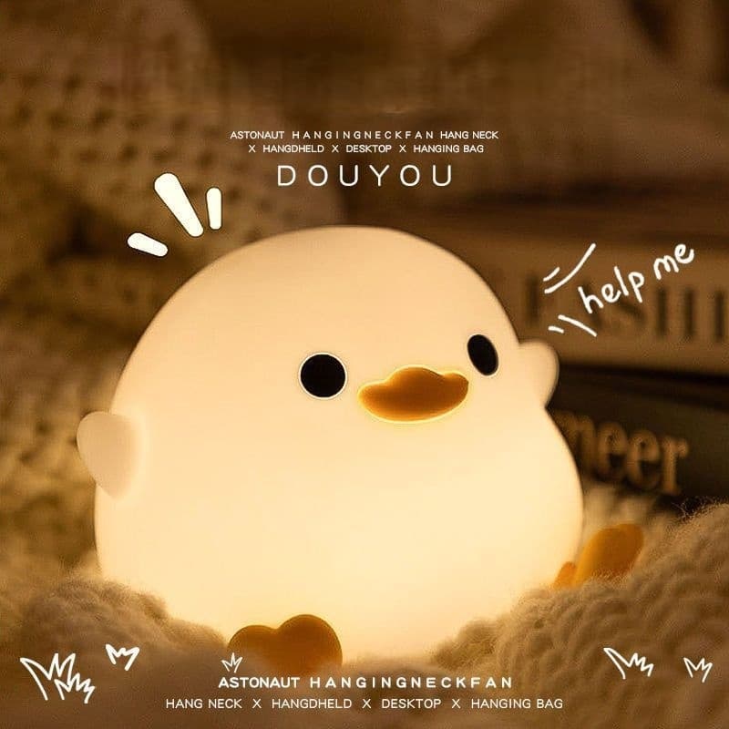 โคมไฟนอนเด็กรูปเป็ดน่ารัก ซิลิโคนนุ่ม ชาร์จไฟ USB เซ็นเซอร์สัมผัส รูปที่ 2