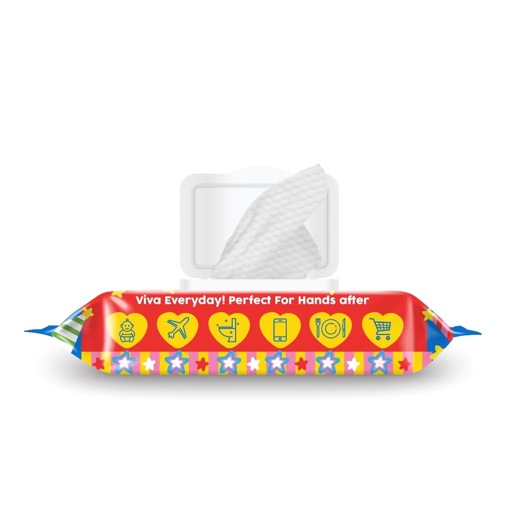 ViVa x Happy Sunday วีว่า Prebiotic Baby Wipes 40 แผ่น แพ็ค 6 ห่อ ทิชชู่เปียก สูตรพรีไบโอติกส์ รูปที่ 4