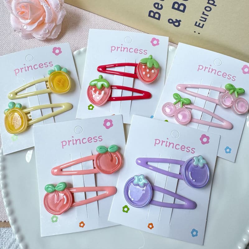 คลิปหนีบผม BB ผลไม้ น่ารัก หวานๆ กิ๊บติดผม พีช สตรอว์เบอร์รี หัวไชเท้า เครื่องประดับผม เด็กผู้หญิง รูปที่ 7