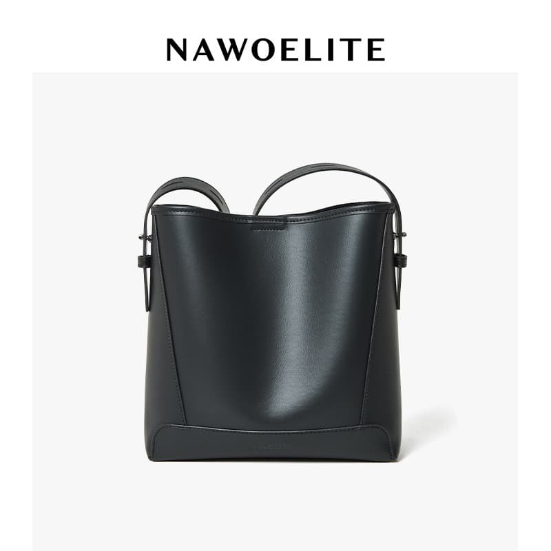 NAWOELITE กระเป๋าถังหนัง PUคลาสสิก กระเป๋า Crossbody Bag กระเป๋าแฟชั่นสุภาพสตรีกระเป๋าสะพายไหล่ Bucket Bag รูปที่ 7