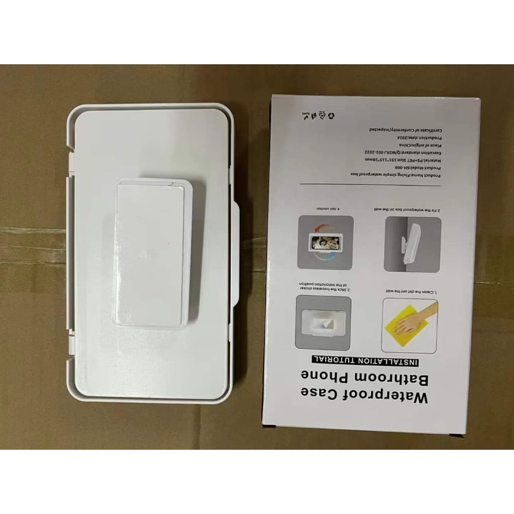 ที่วางโทรศัพท์ในห้องน้ําที่วางโทรศัพท์ อาบน้ำติดผนังกันน้ำ ที่วางโทรศัพท์มือถือหน้าจอสัมผัสแบบมีกาวในตัวป้องกันน้ำเข้า รูปที่ 2
