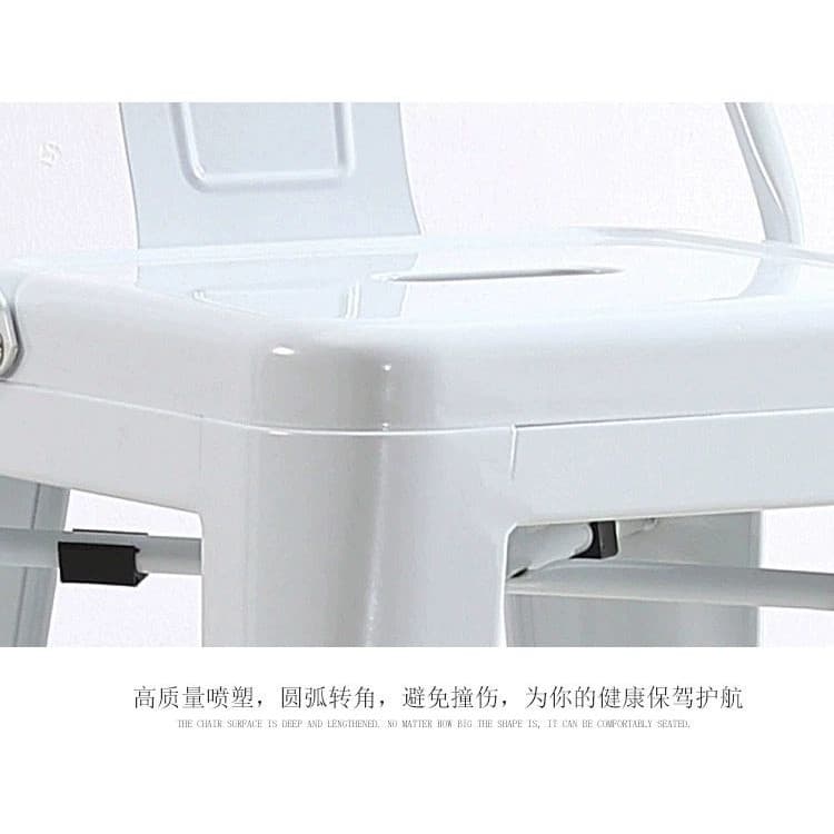 สี เก้าอี้บาร์ เก้าอี้เหล็ก วางซ้อนได้ มีพนักพิง ร้านอาหาร รับน้ำหนัก 400kg รูปที่ 4