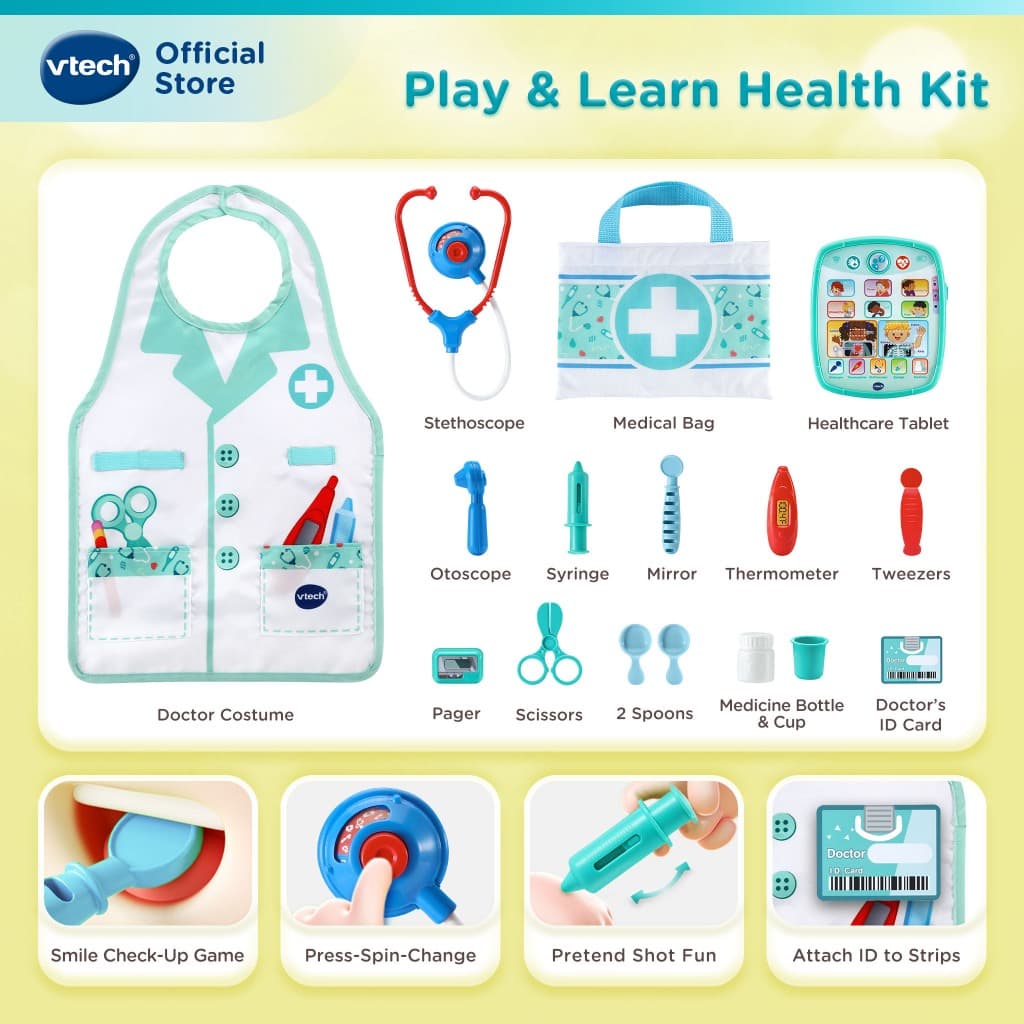 VTECH SMART CHART MEDICAL KIT, ของเล่นชุดหมอ ชุดอุปกรณ์ทางการแพทย์ 80-552100 รูปที่ 8