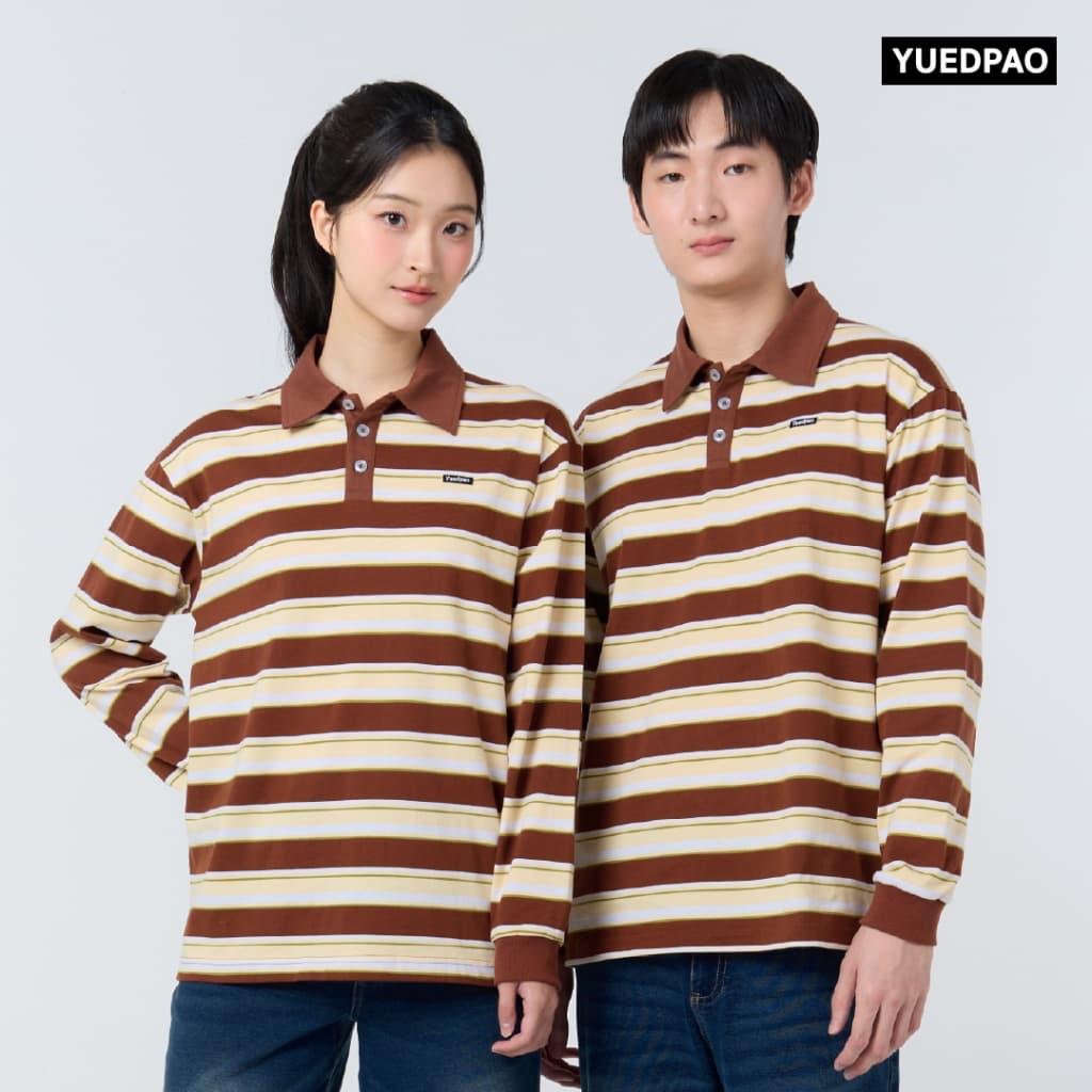Yuedpao Polo Long Sleeve Striped ผ้าหนาทรงสวย ยับยากรีดง่าย เสื้อแขนยาว โปโลแขนยาว รูปที่ 7