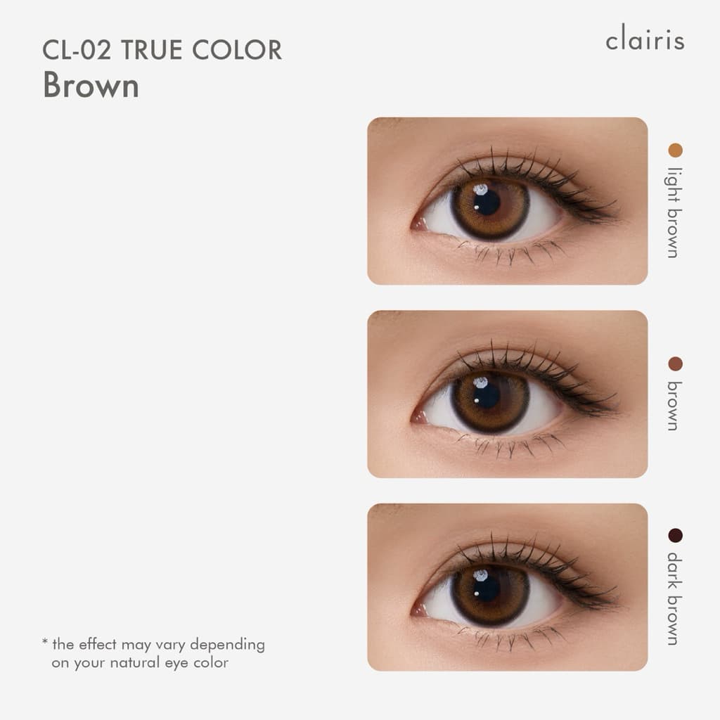 Clairis 1Day: สี True Brown รุ่น CL-02 TRUE COLOR คอนแทคเลนส์รายวัน คลาร์ไอริส รูปที่ 3