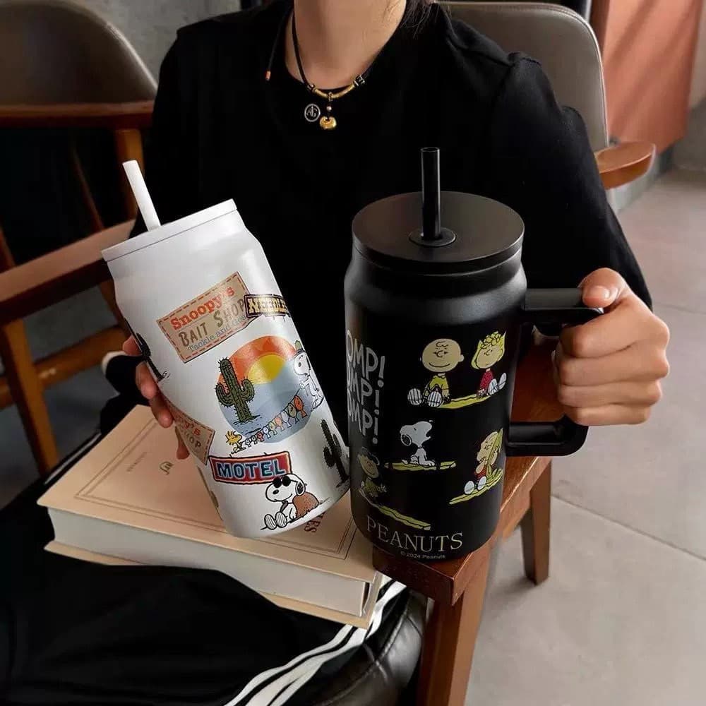 จากไทย Snoopy แก้วเก็บความเย็น ขนาดความจุ1500ml มีด้ามจับงานสเตนเลส304 เก็บความเย็นได้นาน รูปที่ 3