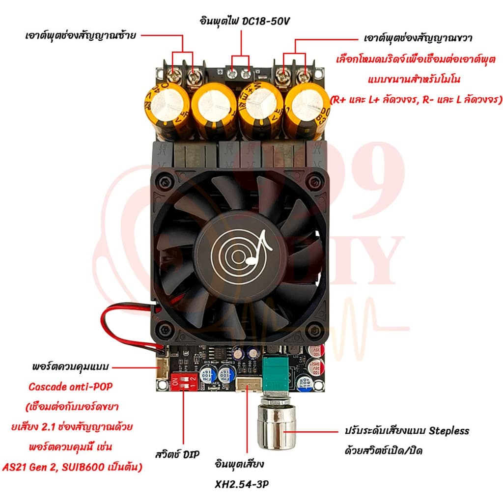 999DIY แท้ zk 3002 2g เเอมจิ๋วเเรงๆ TPA3255 300w*2 สเตอริโอ/โมโน 600W แอมป์จิ๋วzk3002 2g แท้ ระบบเครื่องเสียงรถยนต์ รูปที่ 4