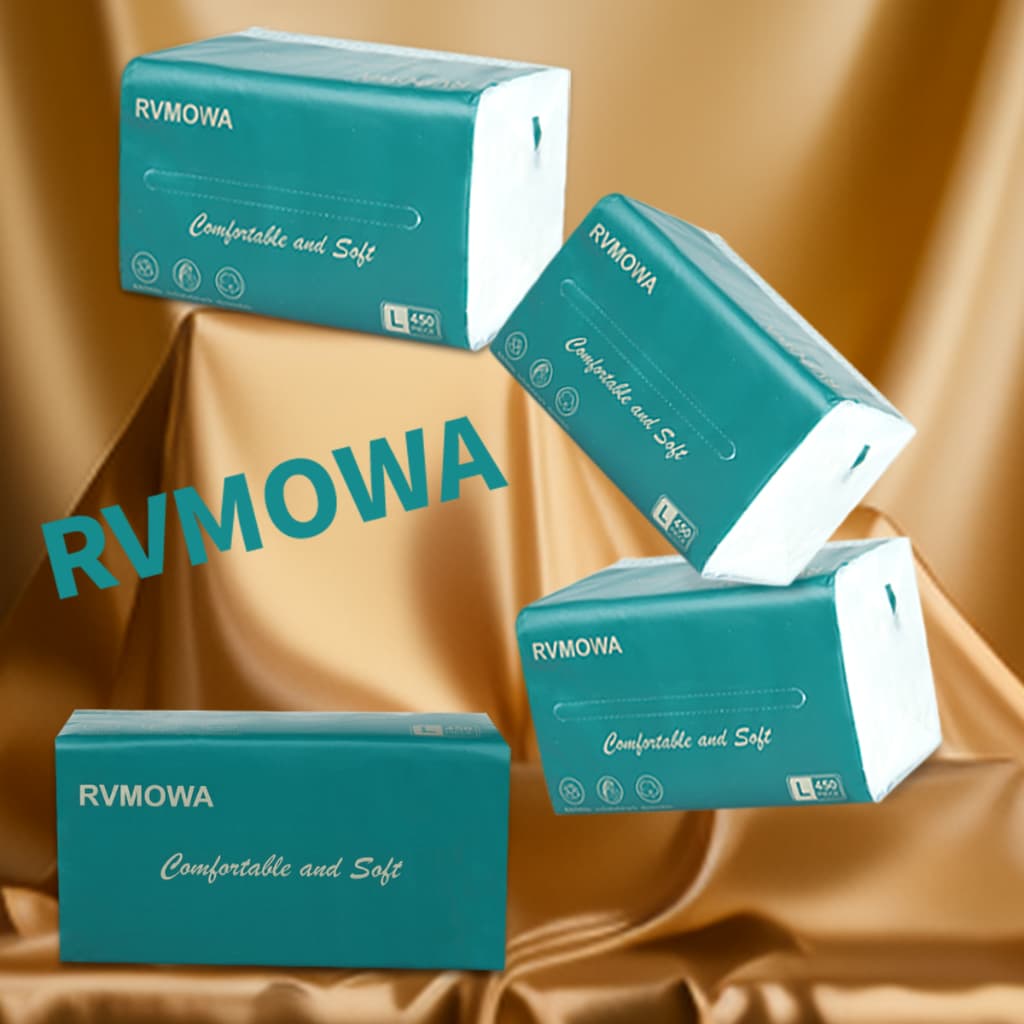 RVMOWA RVMOWA GB/T 20808 แผ่น หนานุ่ม ทิชชู่เช็คหน้าได้ 450แผ่น/ห่อ 5 ชั้น 4500 แผ่น จัด รูปที่ 4