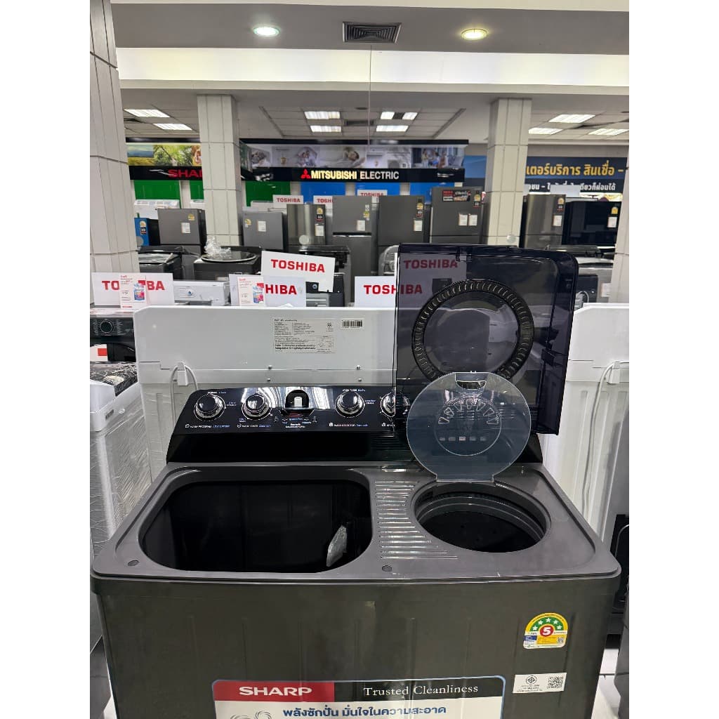 SHARP เครื่องซักผ้าถังคู่ รุ่น ES-TW130BK ขนาดซัก 13 โล ปั่น 7.5 โล ประหยัดไฟ 5 ดาว รับประกันมอเตอร์ถึง 10 ปี รูปที่ 6