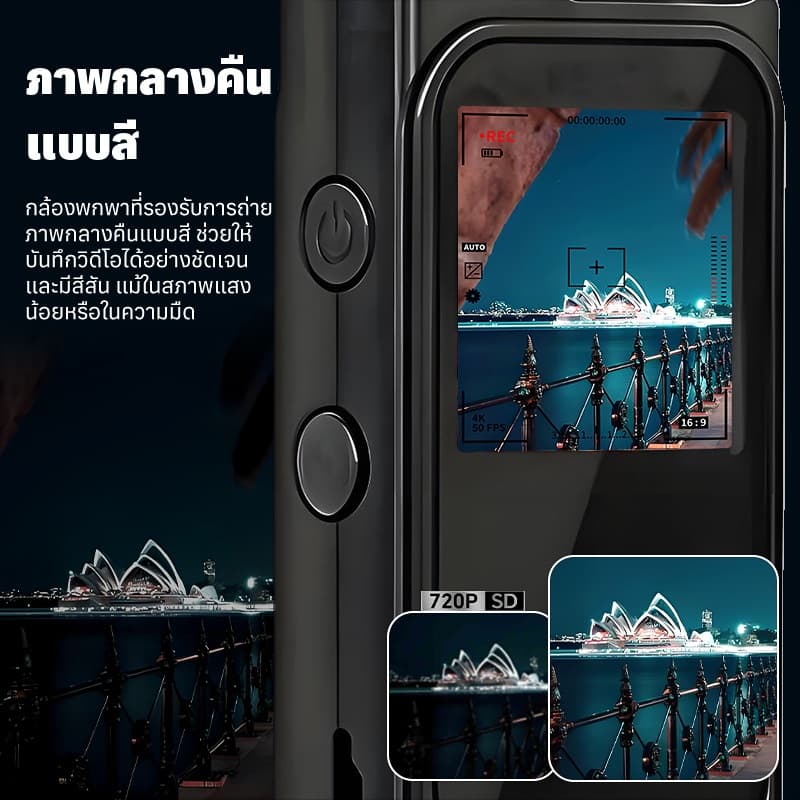 กล้องมินิ DV 1.3นิ้วจอแสดงผลสีเต็มรูปแบบการเฝ้าระวังกระเป๋า360° Vlog Action Camera WiFi 1080pจักรยานจักรยานยนต์กีฬากล้อง รูปที่ 9